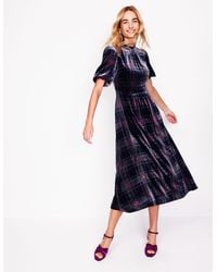 Boden - High Neck Velvet Dress - Lyst