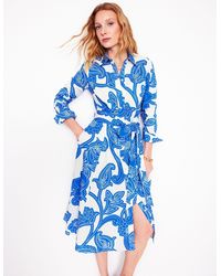 Boden - Amy Cotton Midi Shirt Dress Cerulean, Paisley Whirl - Lyst