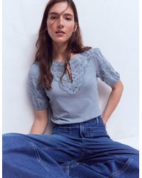 Boden - Ada Broderie Mix Top - Lyst