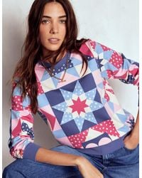 Boden - Hannah Printed Sweatshirt Multi, Heart Patchwork - Lyst
