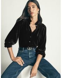 Boden - Erica Frill Velvet Top - Lyst