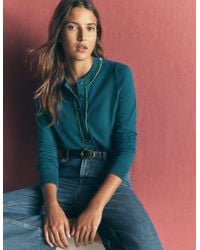 Boden - Velvet Trim Henley - Lyst