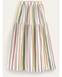Boden - Striped Cotton Maxi Skirt Ivory, Multi Stripe - Lyst