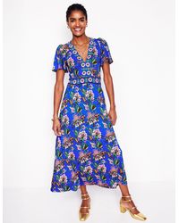 Boden - Flutter Jersey Maxi Dress Ivory, Diamond Terrace - Lyst