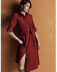 Boden - Maeve Cord Midi Shirt Dress - Lyst