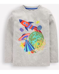Boden - T-Shirt Imprimé À Manches Longues-Espace Gris Chiné - Lyst