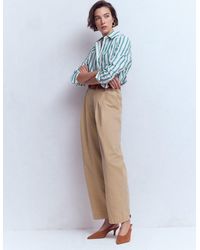 Boden - Pleat Barrel Leg Trousers - Lyst