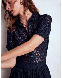 Boden - Short Sleeve Lace Blouse - Lyst
