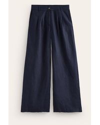 Boden - Regent Pleat Linen Trousers - Lyst