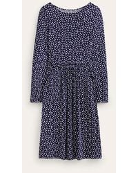 Boden - Abigail Jersey Dress French Navy, Abstract Dot - Lyst