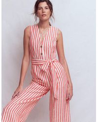 Boden - Laura V-Neck Linen Jumpsuit - Lyst