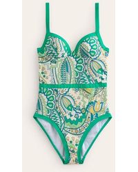 Boden - Colour Pop Cup Size Swimsuit Emerald, Foliage Paisley - Lyst