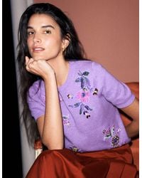 Boden - Ria Embellished Knit T-Shirt - Lyst