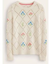 Boden - Cotton Embroidered Sweater - Lyst