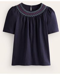 Boden - Smock Neck Puff Sleeve Top - Lyst