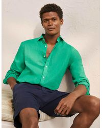 Boden Linen Cotton Shirt Sea , Sea - Green
