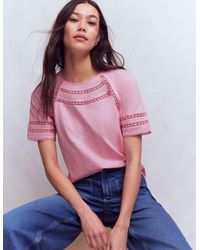Boden - Poppy Trim Crew T-Shirt - Lyst