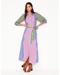 Boden - Clara Hemdblusenkleid Aus Baumwolle-Bunt, Bemalte Dörfer - Lyst
