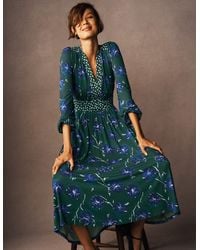 Boden - Lily Long Sleeve Midi Dress-Multi, Heart Cluster - Lyst