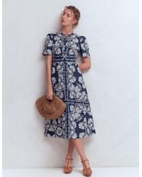 Boden - Ivy Button Cotton Midi Dress - Lyst