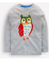 Boden - T-Shirt Fantaisie 3D À Manches Longues-Chouette Gris Chiné - Lyst