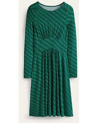 Boden - Thea Short Jersey Dress Veridian Green, Geo Fall - Lyst