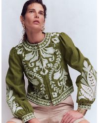 Boden - Embroidered Linen Jacket - Lyst