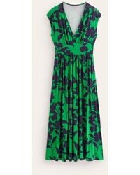 Boden - Vanessa Wrap Jersey Maxi Dress Green, Silhouette Bloom - Lyst