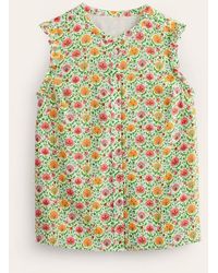 Boden - Alicia Button Down Top Green, Enchanting Bloom - Lyst