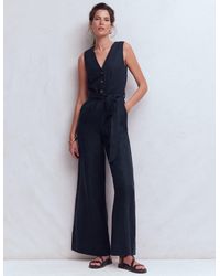 Boden - Laura V-Neck Linen Jumpsuit - Lyst