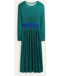 Boden - Thea Long Sleeve Midi Dress Veridian Green, Geo Charm - Lyst