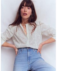 Boden - Rhea Trim Insert Broderie Top - Lyst
