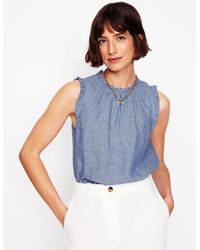 Boden - Sophie Leinenoberteil Mit Rüschen - Lyst