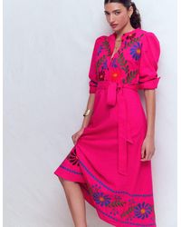 Boden - Ava Linen Blend Midi Dress - Lyst