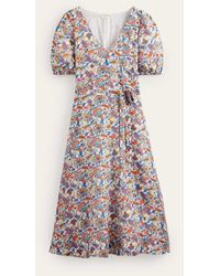 Boden - Full Skirt Panelled Midi Dress Nebulas Blue, Paisley Vine - Lyst