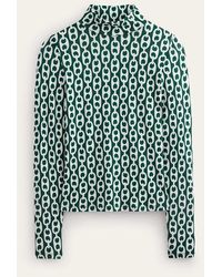 Boden - Polly Jersey Top Emerald Night, Geo Chain - Lyst
