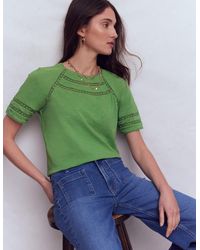 Boden - Poppy Trim Crew T-Shirt - Lyst
