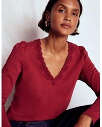 Boden - Flora Lace V-Neck Top - Lyst