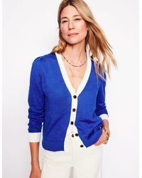 Boden - Liv Strickjacke Aus Leinen Mit V-Ausschnitt - Lyst