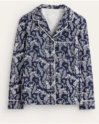 Boden - Brushed Cotton Pyjama Shirt French Navy, Peacock - Lyst