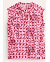 Boden - Olive Sleeveless Shirt Pink Power, Geometric Stamp - Lyst