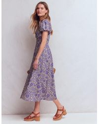 Boden - Twist Front Linen Blend Dress - Lyst