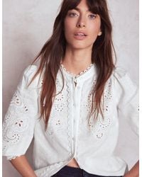 Boden - Alicia Cutwork Linen Top- Cutwork Embroidery - Lyst