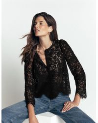 Boden - Lace Puff Sleeve Top - Lyst