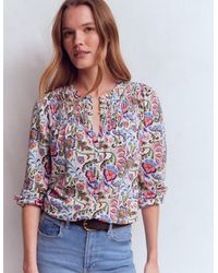 Boden - Mya Smocked Jersey Shirt - Lyst