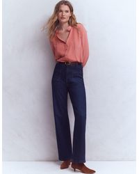 Boden - Rhea Trim Detail Silk Top - Lyst