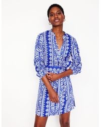 Boden - Robe Cleo Nouée À La Taille En Lin-Multi, Perroquet Tropical - Lyst
