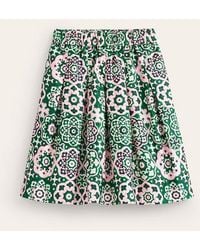 Boden - Pleated Cotton Skirt Green Tambourine, Artisian Geo - Lyst