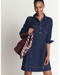 Boden - Fleur Denim Short Dress - Lyst