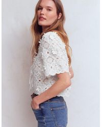 Boden - Tie Front Lace Top - Lyst